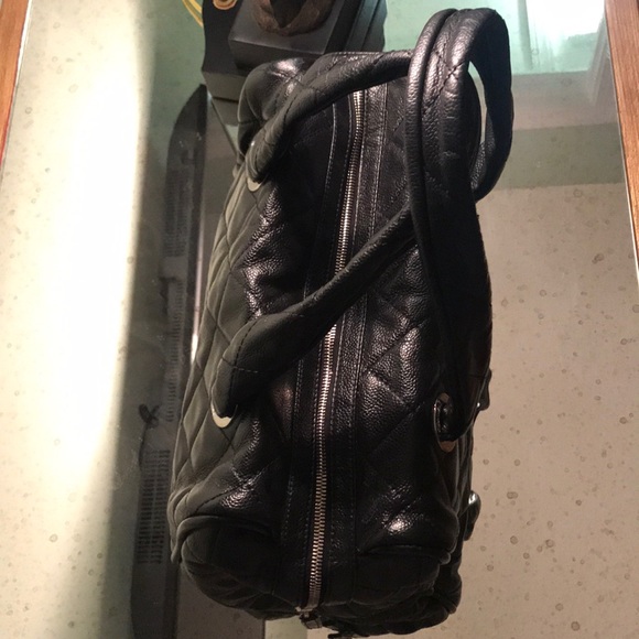 💰MARKDOWN: AUTH CHANEL Black Quilted Bowler Bag - Picture 6 of 10